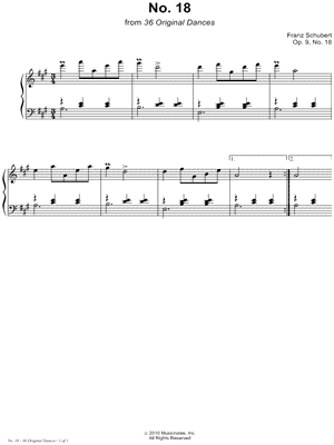 36 Original Dances, Op. 9, Dance No. 18