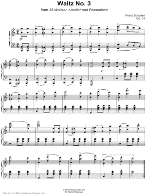 38 Waltzer, Ländler und Ecossaisen, Opus 18: Waltz No. 3