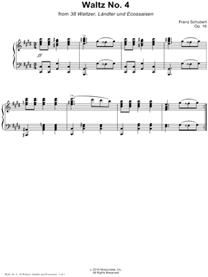 38 Waltzer, Ländler und Ecossaisen, Opus 18: Waltz No. 4