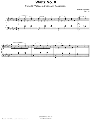 38 Waltzer, Ländler und Ecossaisen, Opus 18: Waltz No. 8