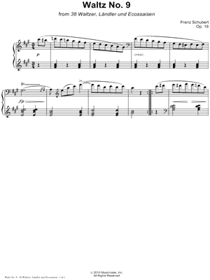 38 Waltzer, Ländler und Ecossaisen, Opus 18: Waltz No. 9