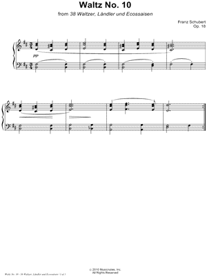 38 Waltzer, Ländler und Ecossaisen, Opus 18: Waltz No. 10