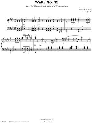 38 Waltzer, Ländler und Ecossaisen, Opus 18: Waltz No. 12