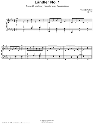 38 Waltzer, Ländler und Ecossaisen, Opus 18: Ländler No. 1