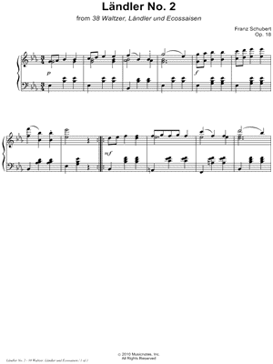 38 Waltzer, Ländler und Ecossaisen, Opus 18: Ländler No. 2