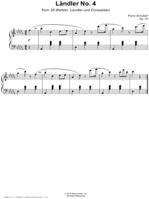 38 Waltzer, Ländler und Ecossaisen, Opus 18: Ländler No. 4