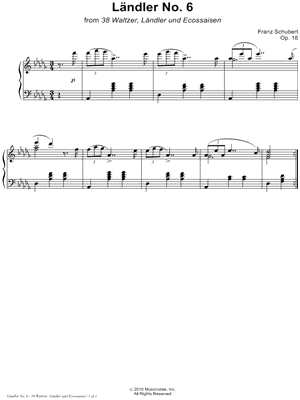 38 Waltzer, Ländler und Ecossaisen, Opus 18: Ländler No. 6