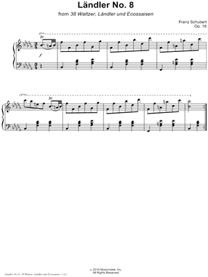 38 Waltzer, Ländler und Ecossaisen, Opus 18: Ländler No. 8