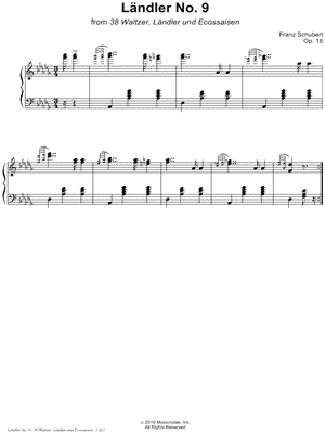 38 Waltzer, Ländler und Ecossaisen, Opus 18: Ländler No. 9