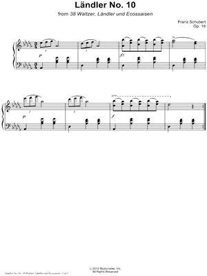 38 Waltzer, Ländler und Ecossaisen, Opus 18: Ländler No. 10