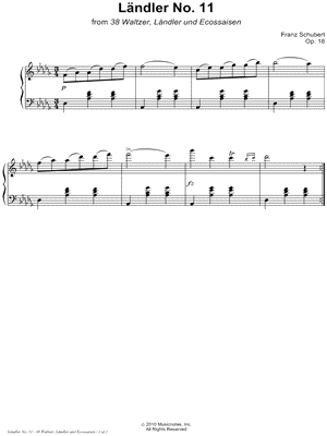 38 Waltzer, Ländler und Ecossaisen, Opus 18: Ländler No. 11