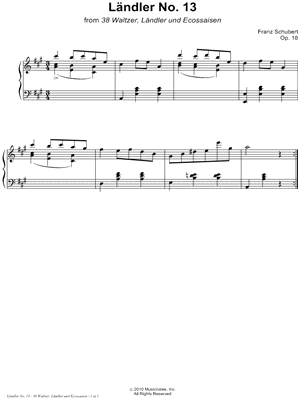 38 Waltzer, Ländler und Ecossaisen, Opus 18: Ländler No. 13