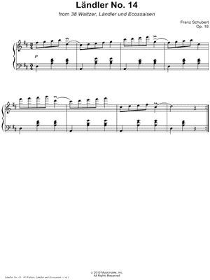 38 Waltzer, Ländler und Ecossaisen, Opus 18: Ländler No. 14