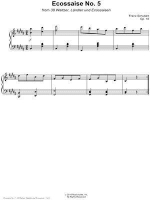 38 Waltzer, Ländler und Ecossaisen, Opus 18: Ecossaise No. 5