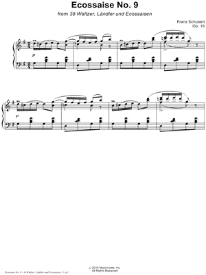 38 Waltzer, Ländler und Ecossaisen, Opus 18: Ecossaise No. 9
