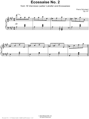 18 Viennese Ladies' Ländler and Ecossaises, Opus 67: Ecossaise No. 2