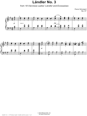 18 Viennese Ladies' Ländler and Ecossaises, Opus 67: Ländler No. 3