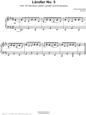 18 Viennese Ladies' Ländler and Ecossaises, Opus 67: Ländler No. 5
