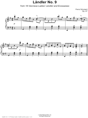 18 Viennese Ladies' Ländler and Ecossaises, Opus 67: Ländler No. 9