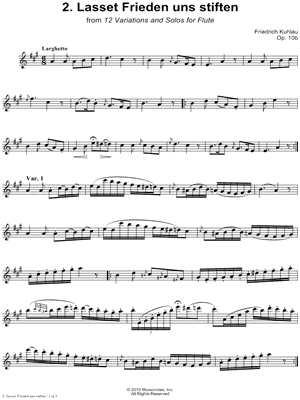 12 Variations & Solos for Flute, Op. 10b: 2. Lasset Frieden uns stiften