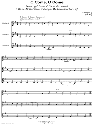O Come, O Come - Clarinet Trio Score
