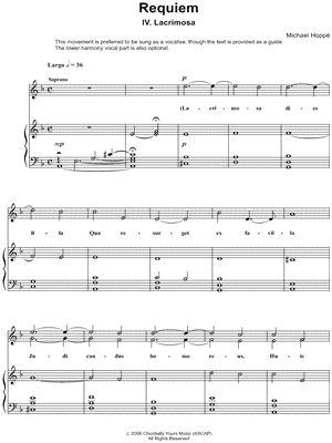 Requiem, IV. Lacrimosa - Soprano and Piano