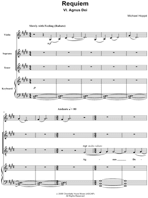 Requiem, VI. Agnus Dei - Piano/Vocal Part (Soprano, Tenor, Violin, Piano)