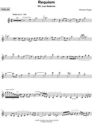 Requiem, VII. Lux Aeterna - Violin
