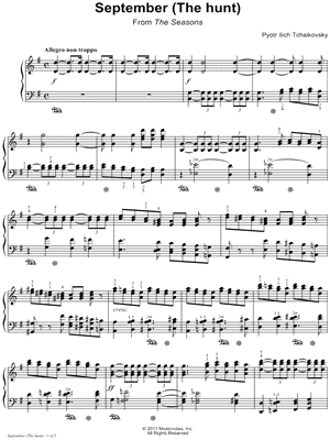 The Seasons, Op. 37a: 9. September (The Hunt)