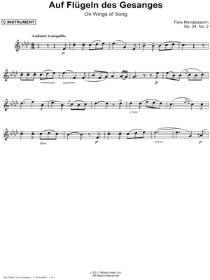 On Wings of Song - C Instrument