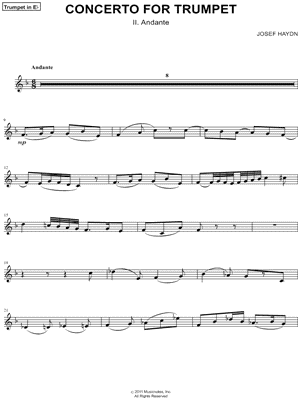 Concerto for Trumpet - II. Andante - Eb Trumpet