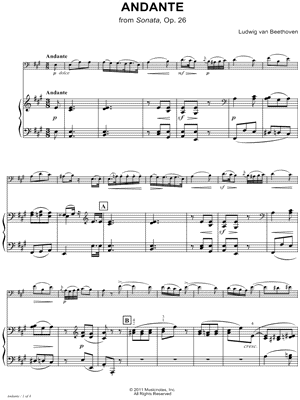Andante from Sonata, Op. 26 - Piano Accompaniment