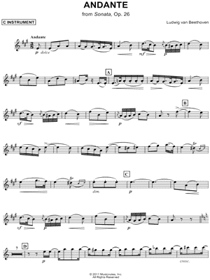 Andante from Sonata, Op. 26 - C Instrument