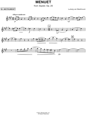 Menuet from Septet, Op. 20 - Bb Instrument