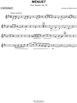 Menuet from Septet, Op. 20 - F Instrument