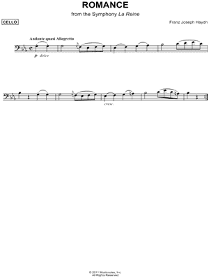 Romance from the Symphony La Reine - Bass Clef Instrument