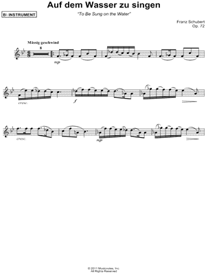 Auf dem Wasser zu singen - Bb Instrument