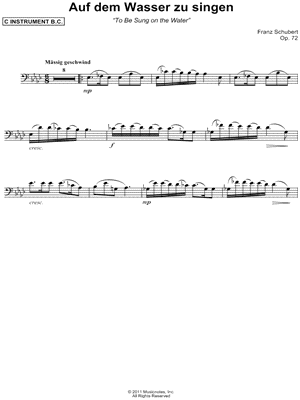 Auf dem Wasser zu singen - Bass Clef Instrument