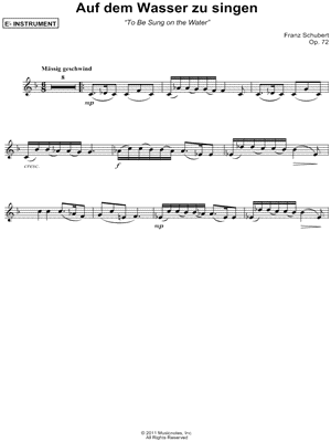 Auf dem Wasser zu singen - Eb Instrument