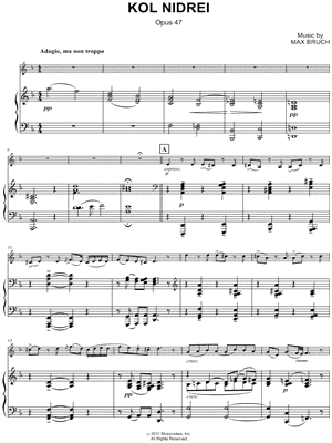 Kol Nidrei, Op. 47 - Piano Accompaniment