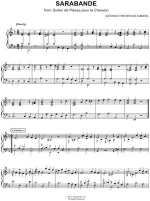 Sarabande and Variations from Keyboard Suite in D minor, HWV 437