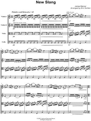 New Slang - String Quartet Score