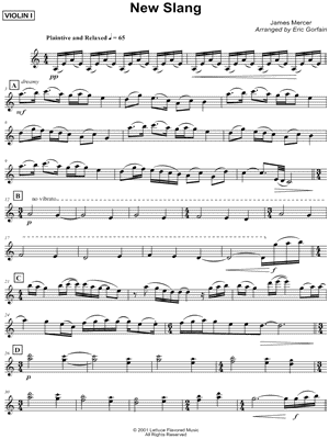 New Slang - Violin 1 (String Quartet)