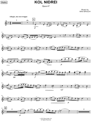 Kol Nidrei, Op. 47 - Violin Part