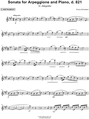 Sonata for Arpeggione and Piano, d. 821: III. Allegretto - Solo part