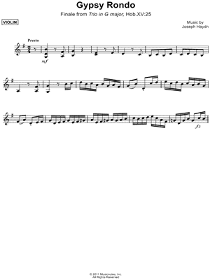 Gypsy Rondo - Violin Part