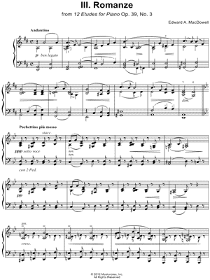 Twelve Etudes for Piano, Op. 39: No. III: Romanze