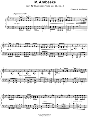 Twelve Etudes, Op. 39: IV. Arabeske