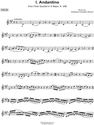 Flute Quartet in A Major, K. 298: I. Andantino - Violin