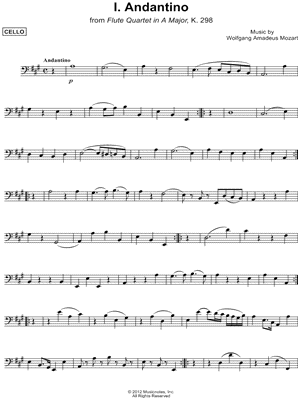 Flute Quartet in A Major, K. 298: I. Andantino - Cello